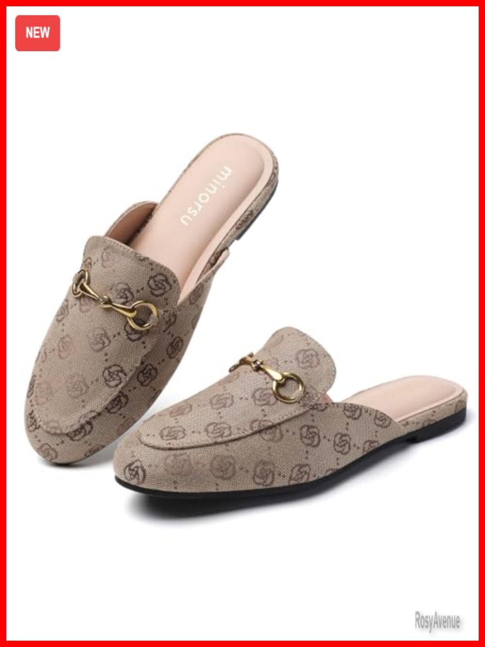 Buckle Mules for Women Flats Loafers Work Office Business Memory Foam